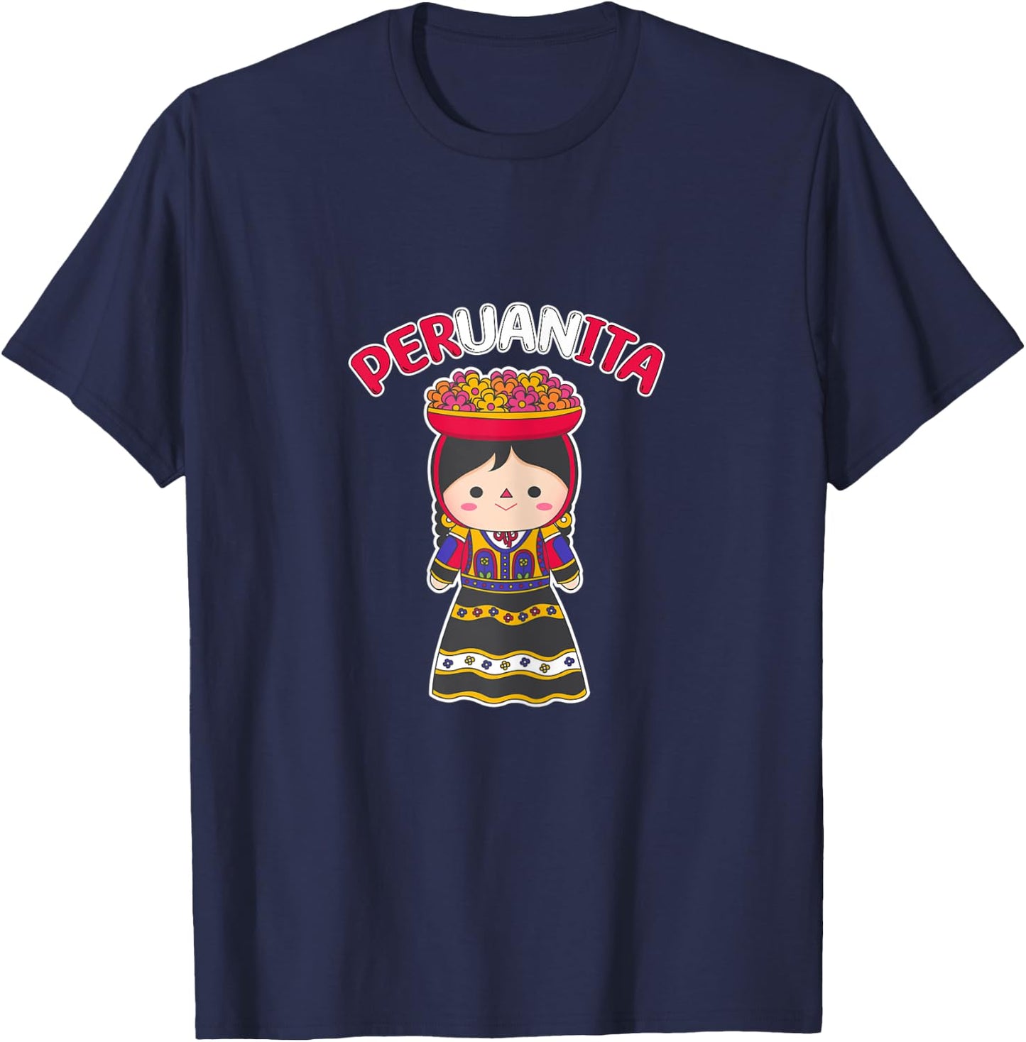Peruanita. Cute Peruvian T-Shirt - T-Shirt | Navy