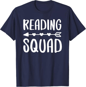 Reading Squad Shirt Literacy Lover Bookworm T-Shirt - T-Shirt | Navy