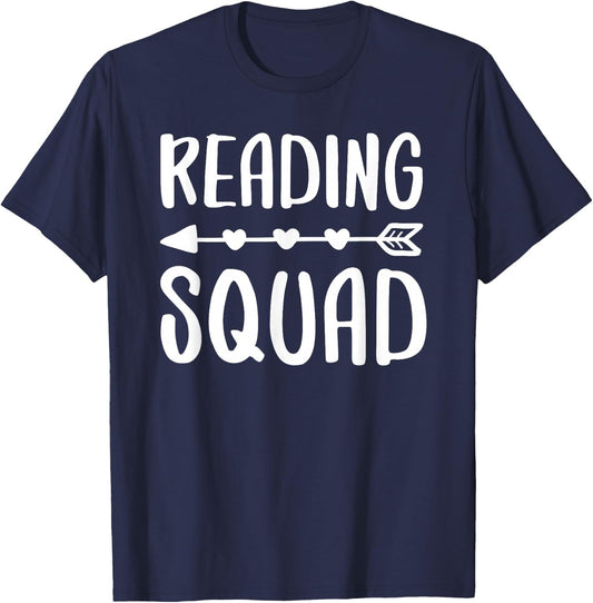 Reading Squad Shirt Literacy Lover Bookworm T-Shirt - T-Shirt | Navy