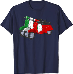 Italy Scooter Moped Flag Italian Flag T-Shirt - T-Shirt | Navy