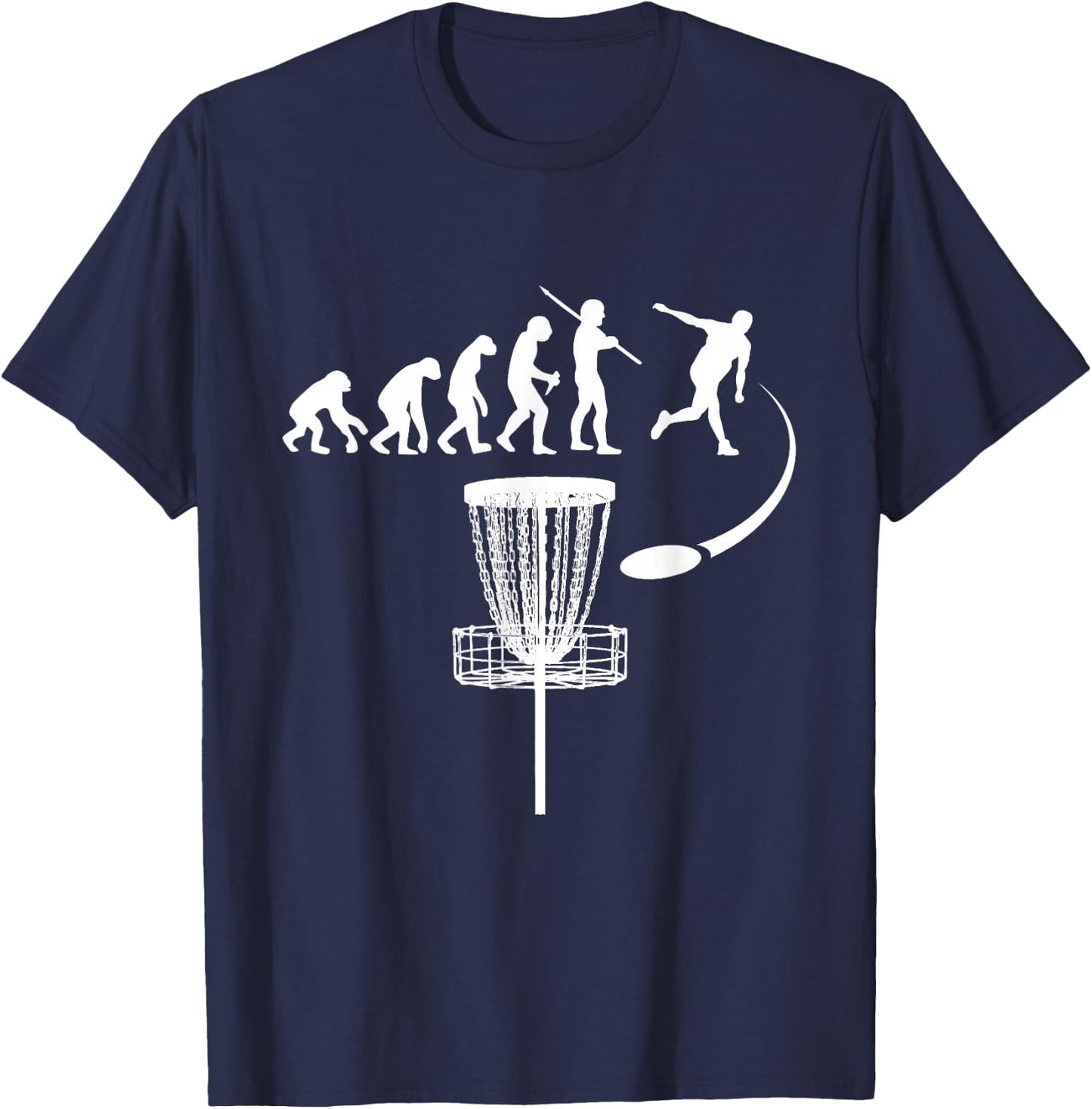 Funny Disc Golf Player Clothes Evolution Humor Men Women T-Shirt - T-Shirt | Navy