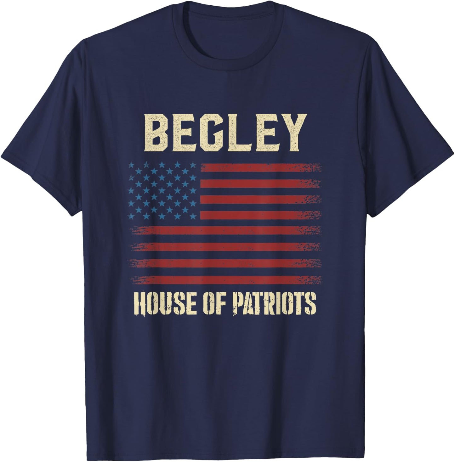 BEGLEY Last Name Surname American Flag Family T-Shirt - T-Shirt | Navy