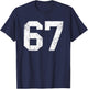 Vintage White Sports Team Number #67 T-Shirt - T-Shirt | Navy