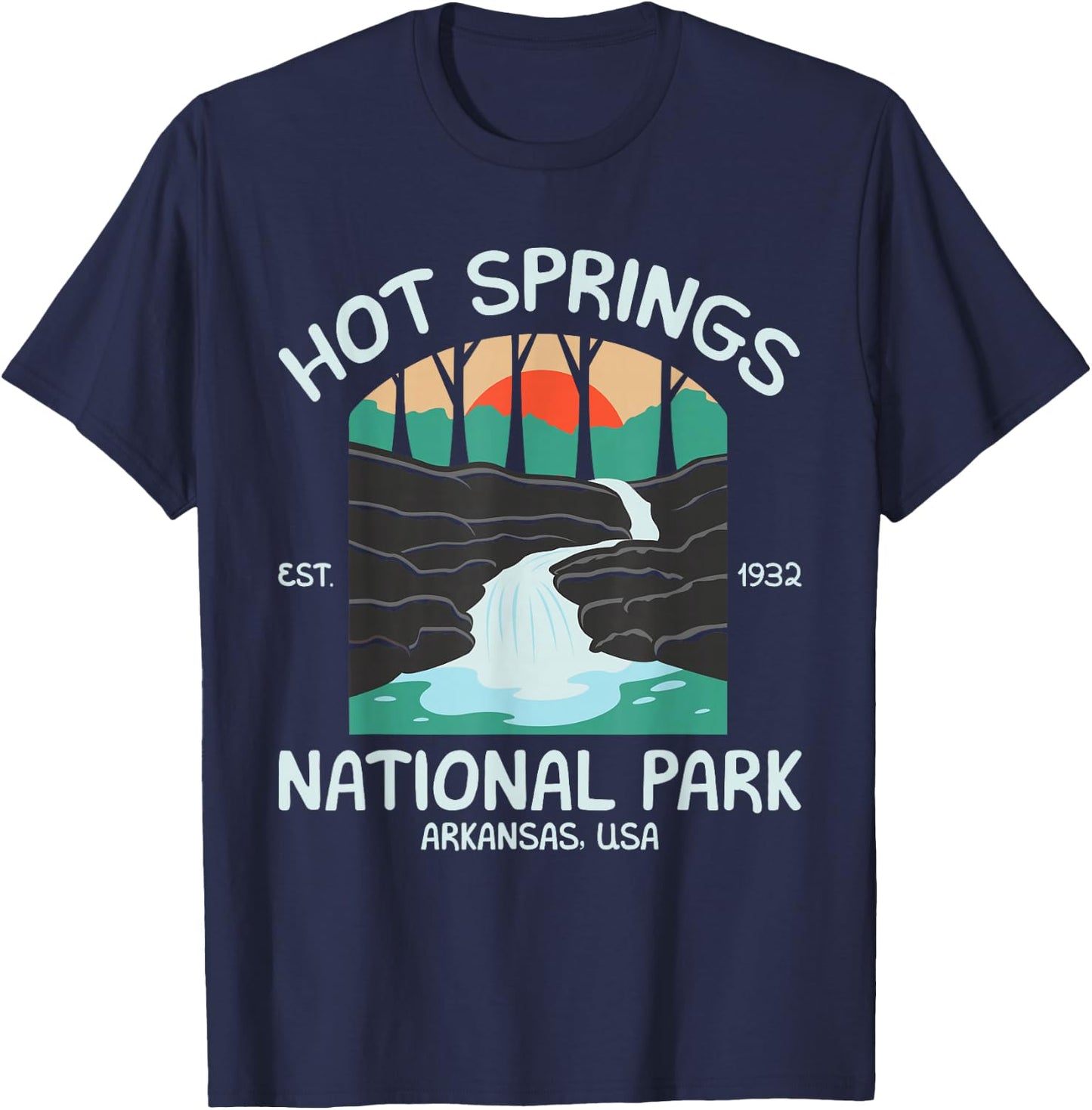 Hot Springs US National Park Arkansas Gift T-Shirt - T-Shirt | Navy