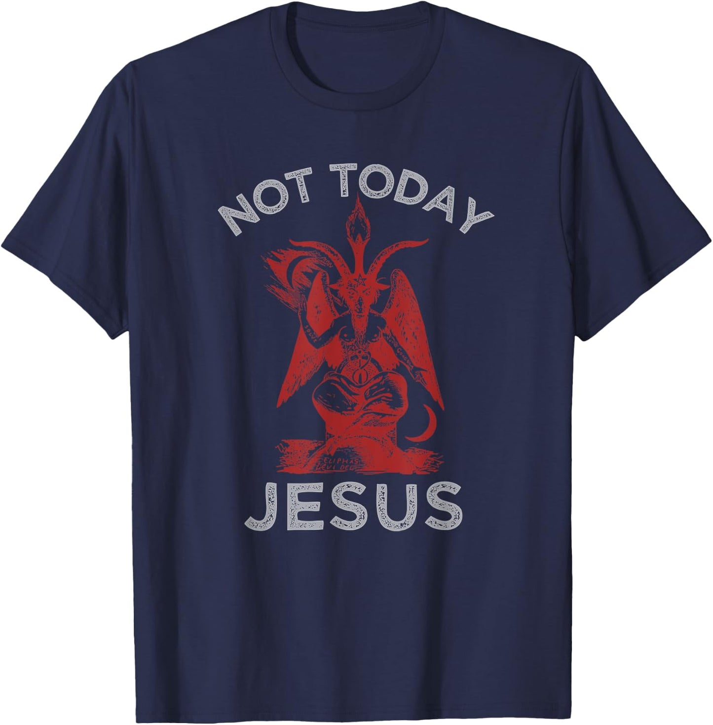 Satan | Not Today Jesus | Funny Meme T-Shirt - T-Shirt | Navy