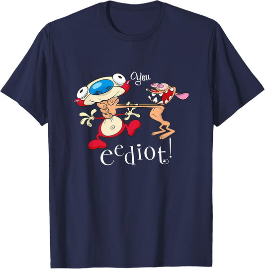 Ren & Stimpy You Eediot T-Shirt - T-Shirt | Navy