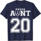 Custom Proud Football Aunt Number 20 Personalized T-Shirt - T-Shirt | Navy