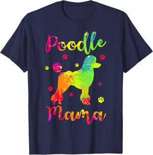 Poodle Mama Dog Breeders Pet Water Retriever Mother's Day T-Shirt - T-Shirt | Navy