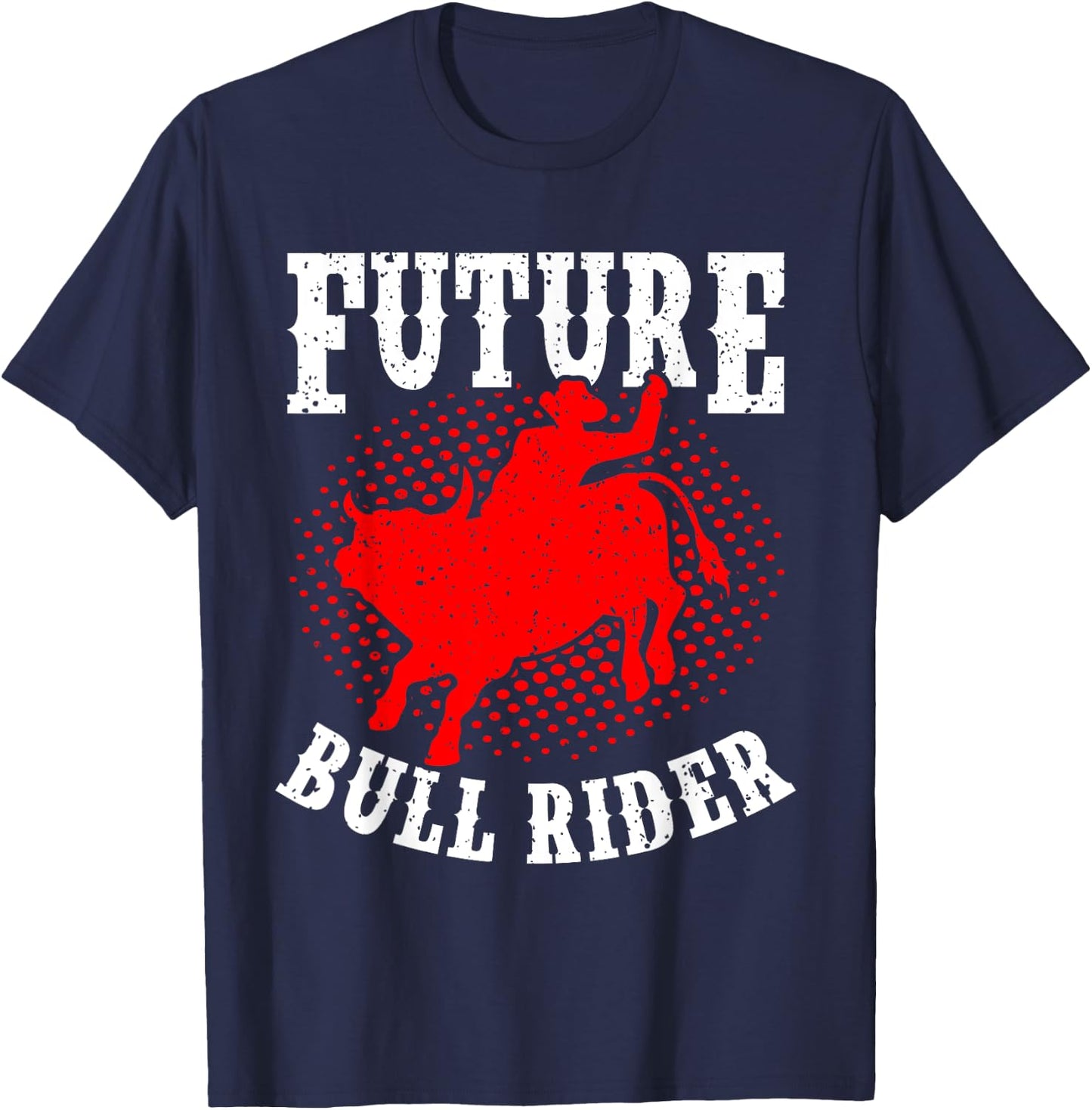 Future Bull Rider Bull Riding Mechanical Rodeo Boys Kids T-Shirt - T-Shirt | Navy