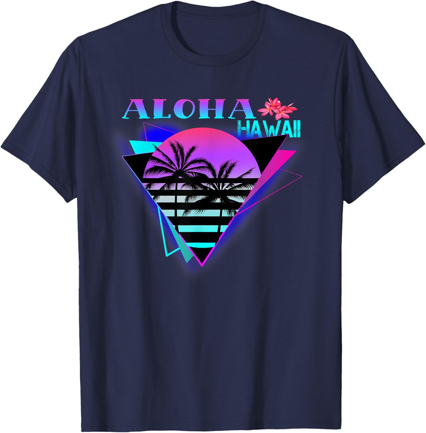 Aloha Hawaii Island Palm Beach Men Women T-Shirt - T-Shirt | Navy