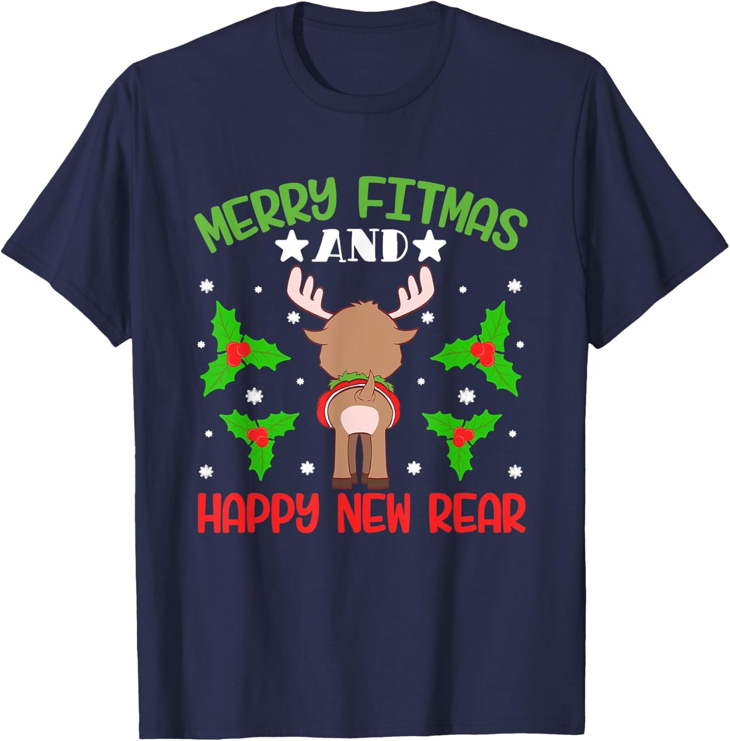 Merry Fitmas and a Happy New Year T-Shirt - T-Shirt | Navy