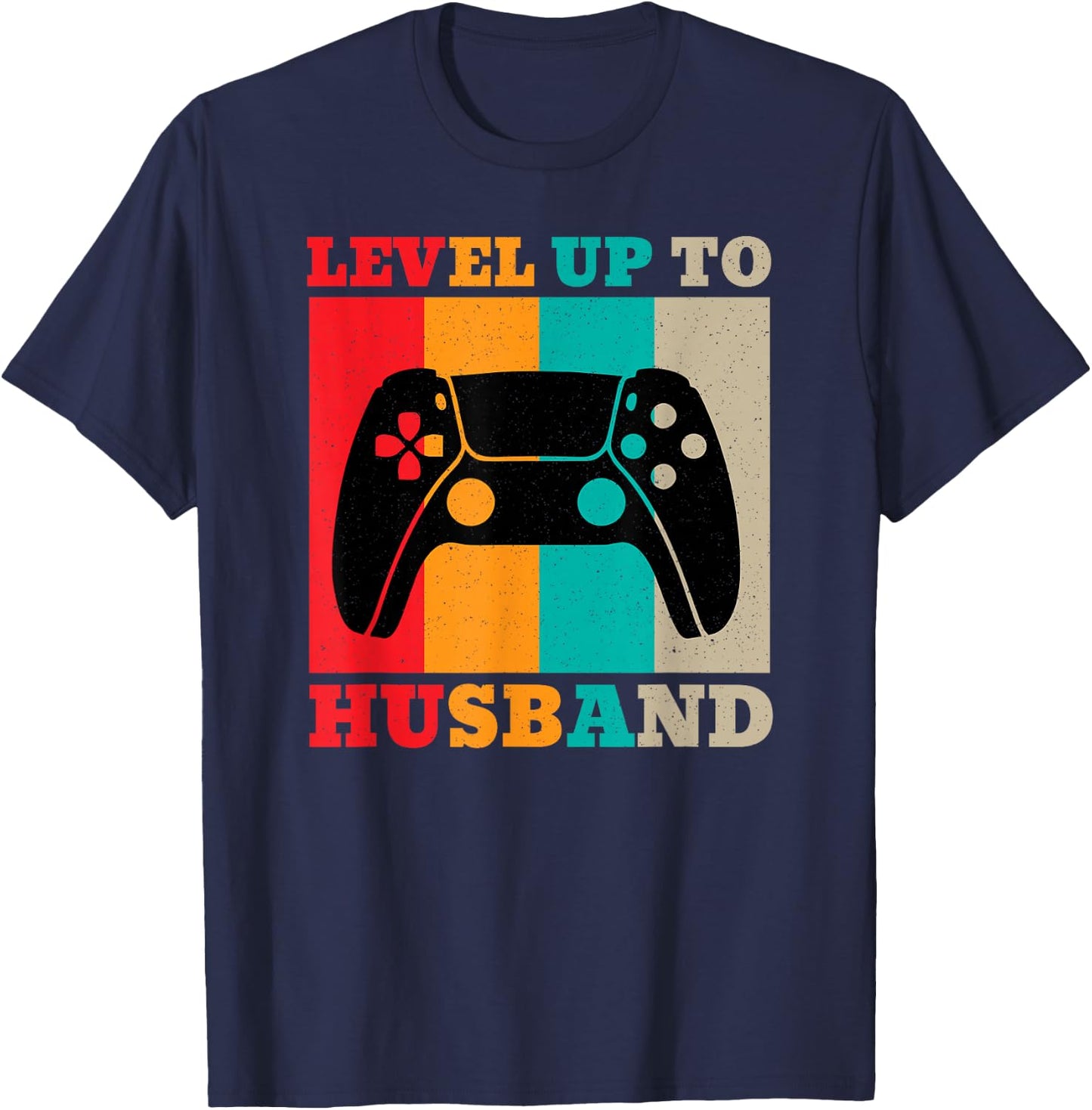 Funny Honeymoon Men's Level Up To Husband Just Married T-Shirt - T-Shirt | Navy