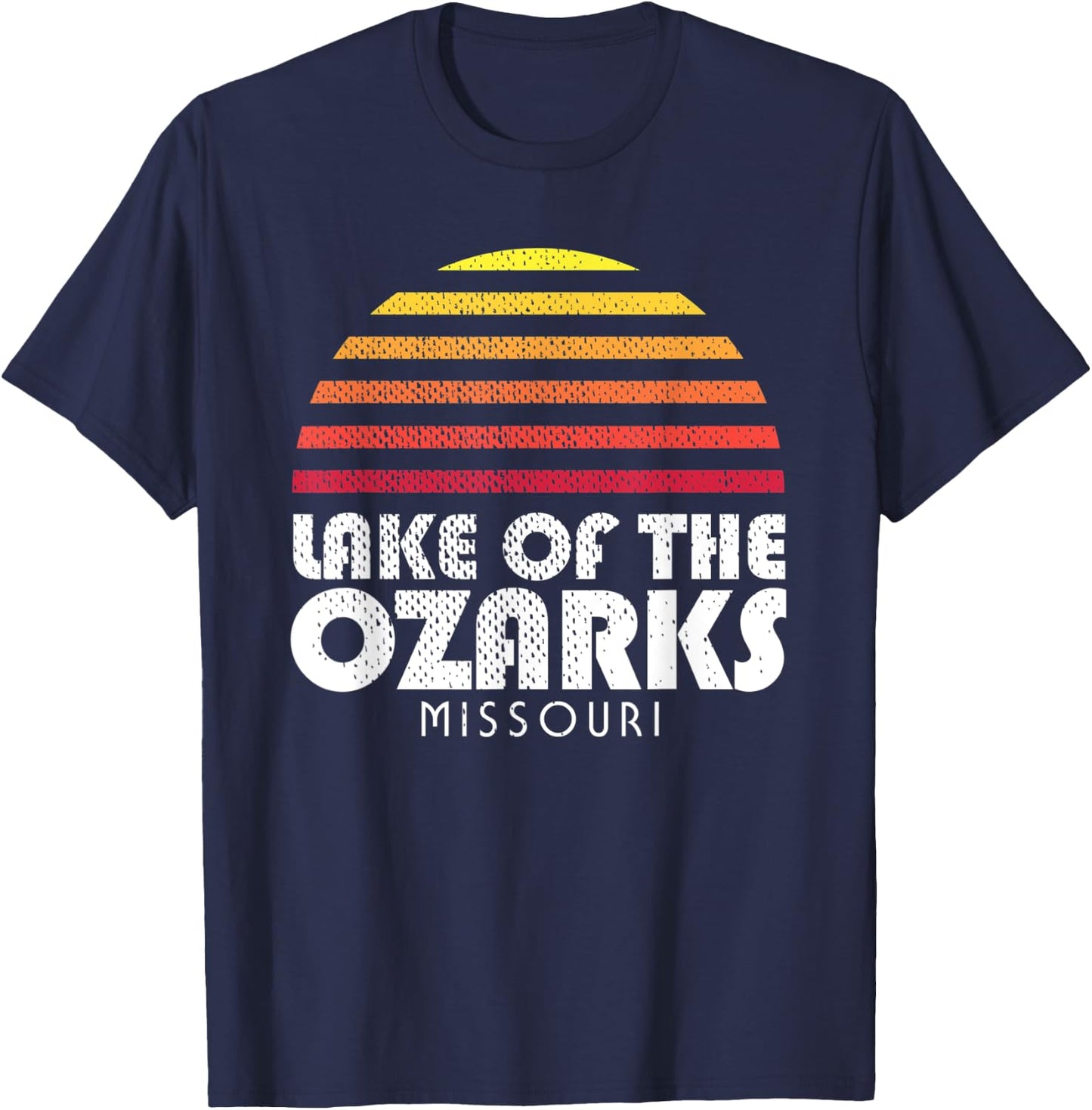 Lake of the Ozarks Missouri Retro Vintage Style Sunset T-Shirt - T-Shirt | Navy