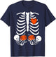 Pregnant Skeleton Twin Pregnancy Halloween Baby Announcement T-Shirt - T-Shirt | Navy