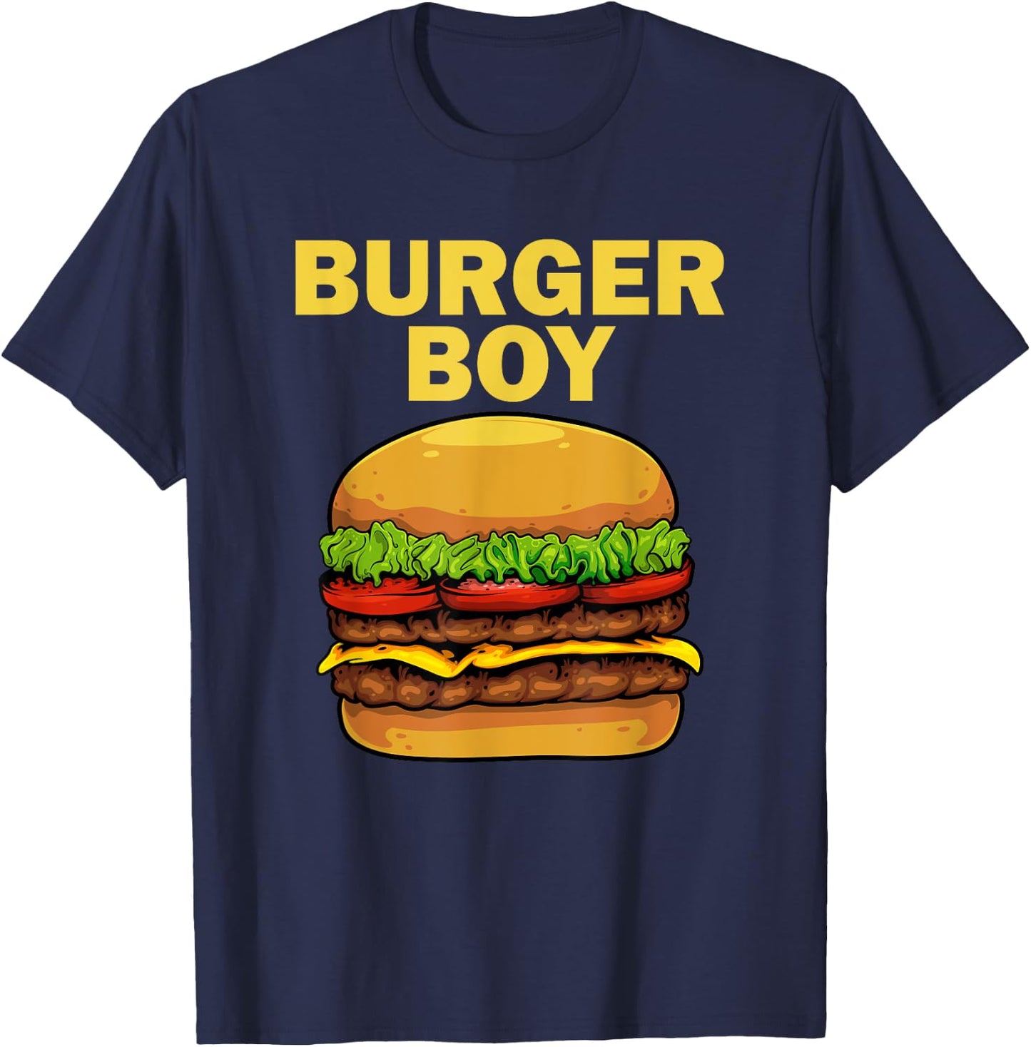 Cool Burger Art For Boys Men Hamburger Cheeseburger Lovers T-Shirt - T-Shirt | Navy