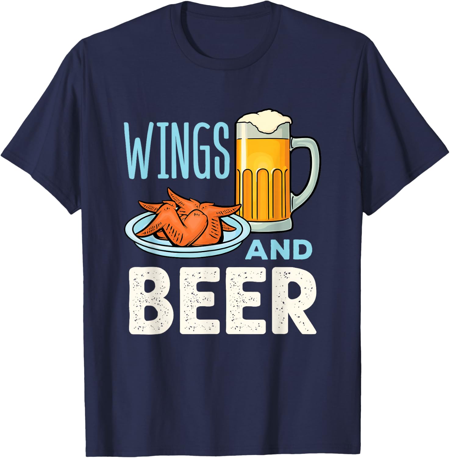 Wings and Beer T-Shirt - T-Shirt | Navy