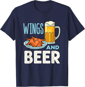 Wings and Beer T-Shirt - T-Shirt | Navy