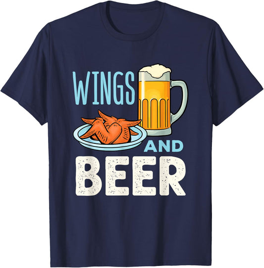 Wings and Beer T-Shirt - T-Shirt | Navy