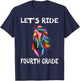 Let's Ride Fourth Grade Back To School Horse Girls T-Shirt - T-Shirt | Navy