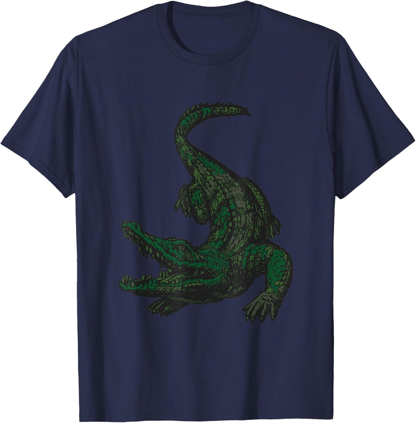 Military Alligator Camo Crocodile Veteran T-Shirt - T-Shirt | Navy
