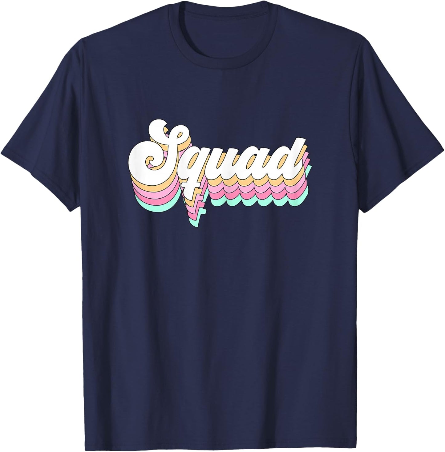 Bride Squad Retro Bachelorette Party for Bridesmaid Groovy T-Shirt - T-Shirt | Navy