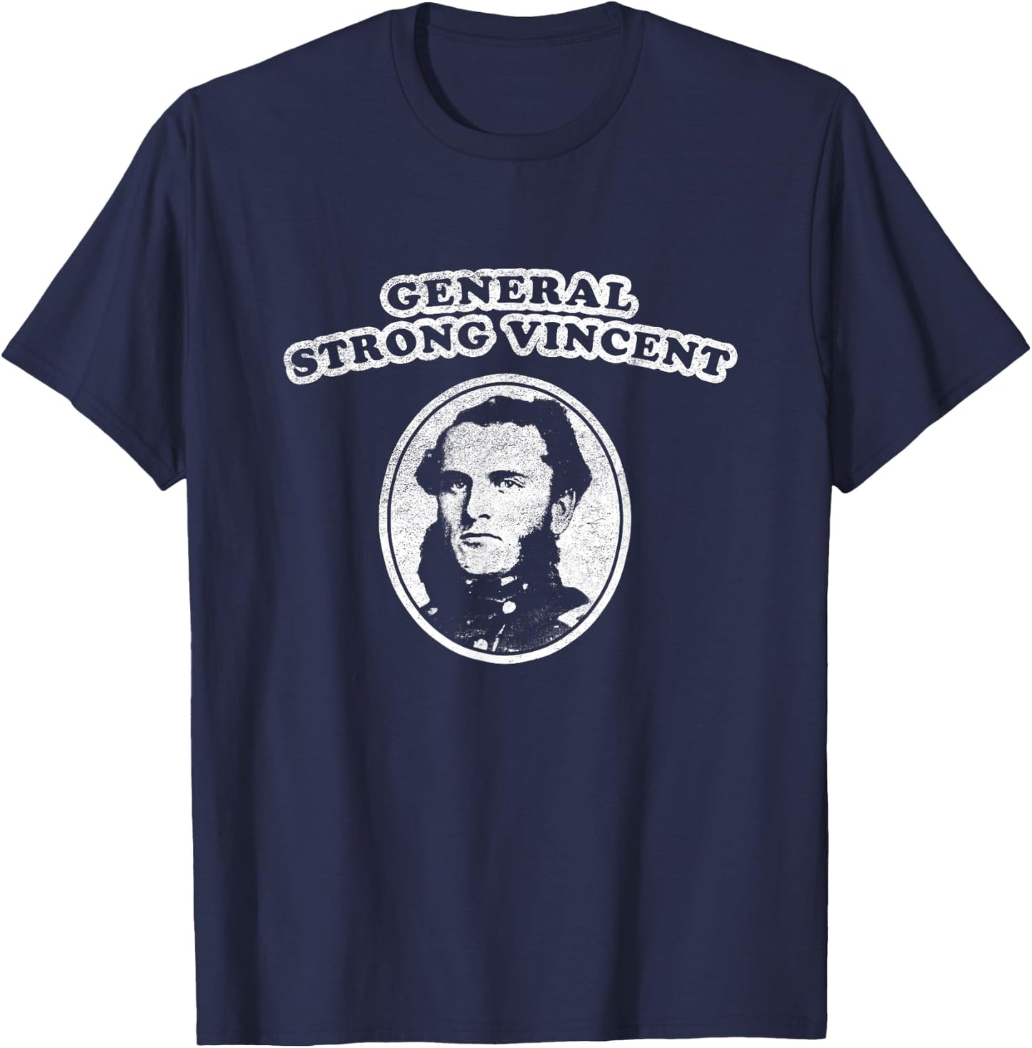 Retro Civil War General Strong Vincent Vintage T-Shirt - T-Shirt | Navy