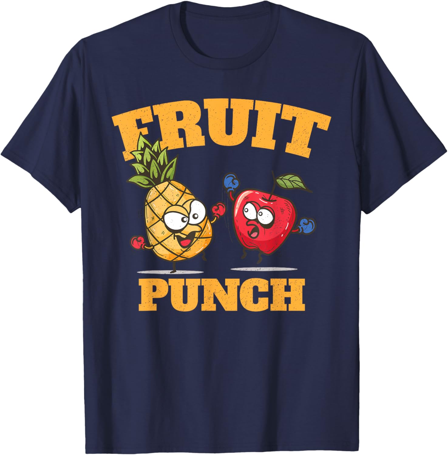 Funny Pineapple Apple Boxing Juice Tropical Fruit Punch T-Shirt - T-Shirt | Navy