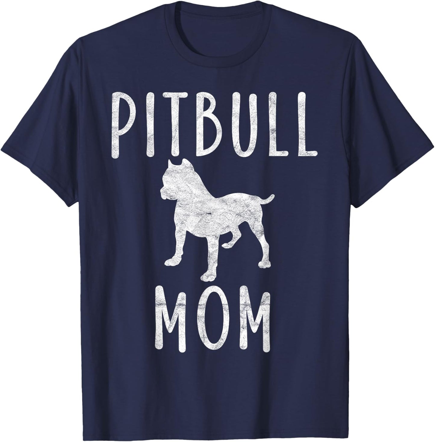 Vintage Pitbull Mom Gift Dog Owner Pet Mother Pit bull Mama Men Women Girls Kids T-Shirt - T-Shirt | Navy