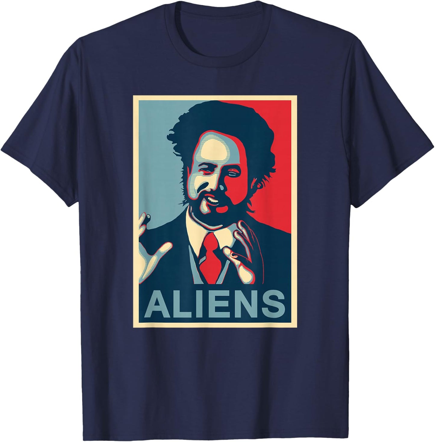 Because Aliens Funny Ancient Astronaut Conspiracy T-Shirt - T-Shirt | Navy
