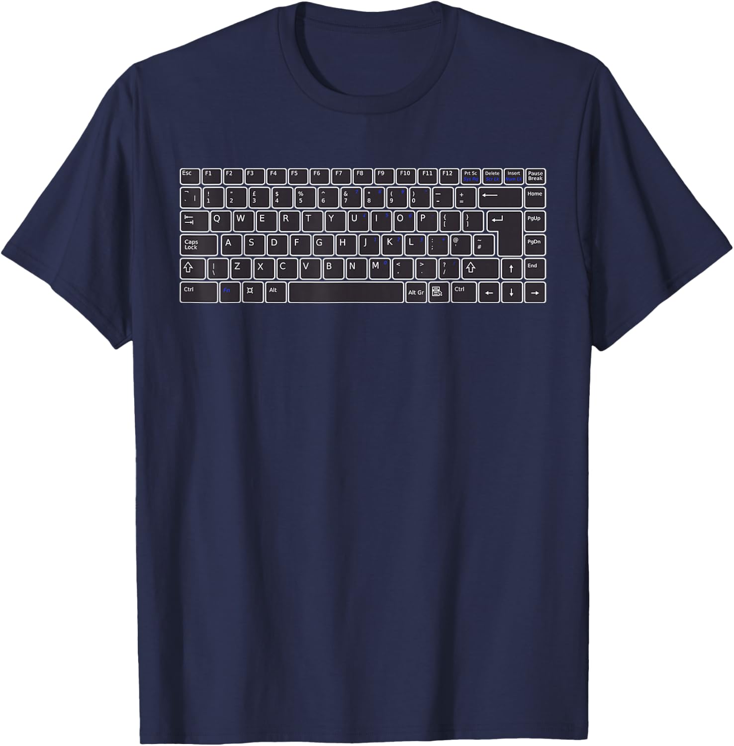 PC Computer Keyboard Buttons T-Shirt - T-Shirt | Navy