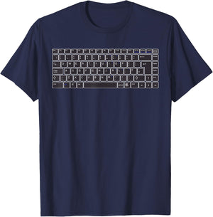PC Computer Keyboard Buttons T-Shirt - T-Shirt | Navy