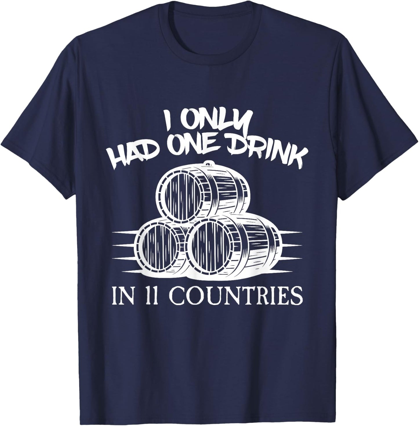 Drinking Around the World Adult Vacation Showcase 11 Country T-Shirt - T-Shirt | Navy