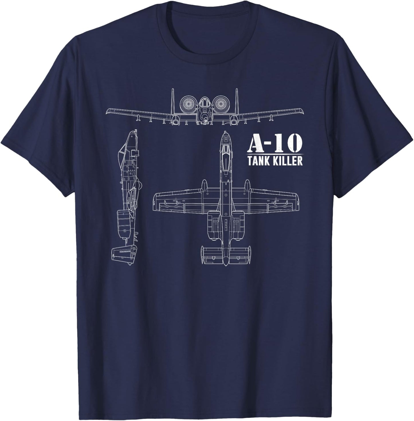A-10 Warthog Tank Killer Air Force Thunderbolt T-Shirt - T-Shirt | Navy