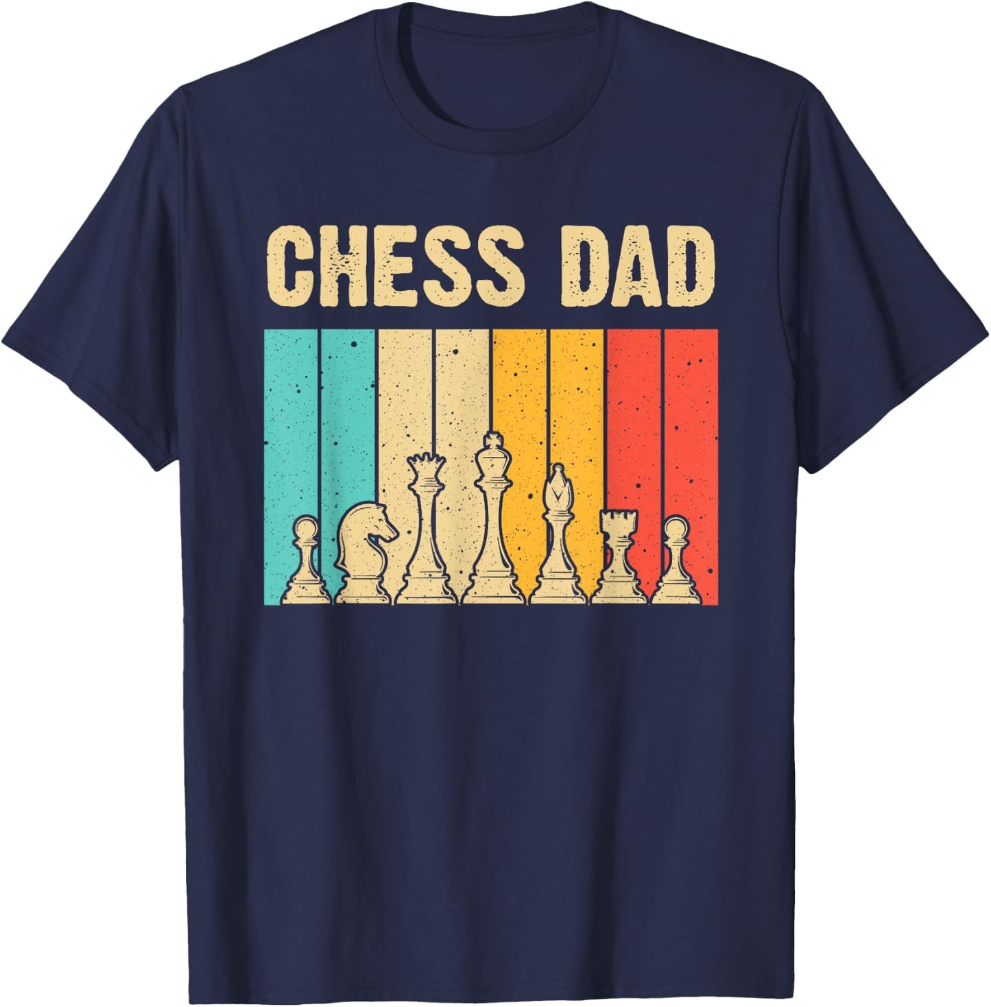 Cool Chess Lover Art For Dad Men Father Novelty Chess Player T-Shirt - T-Shirt | Navy