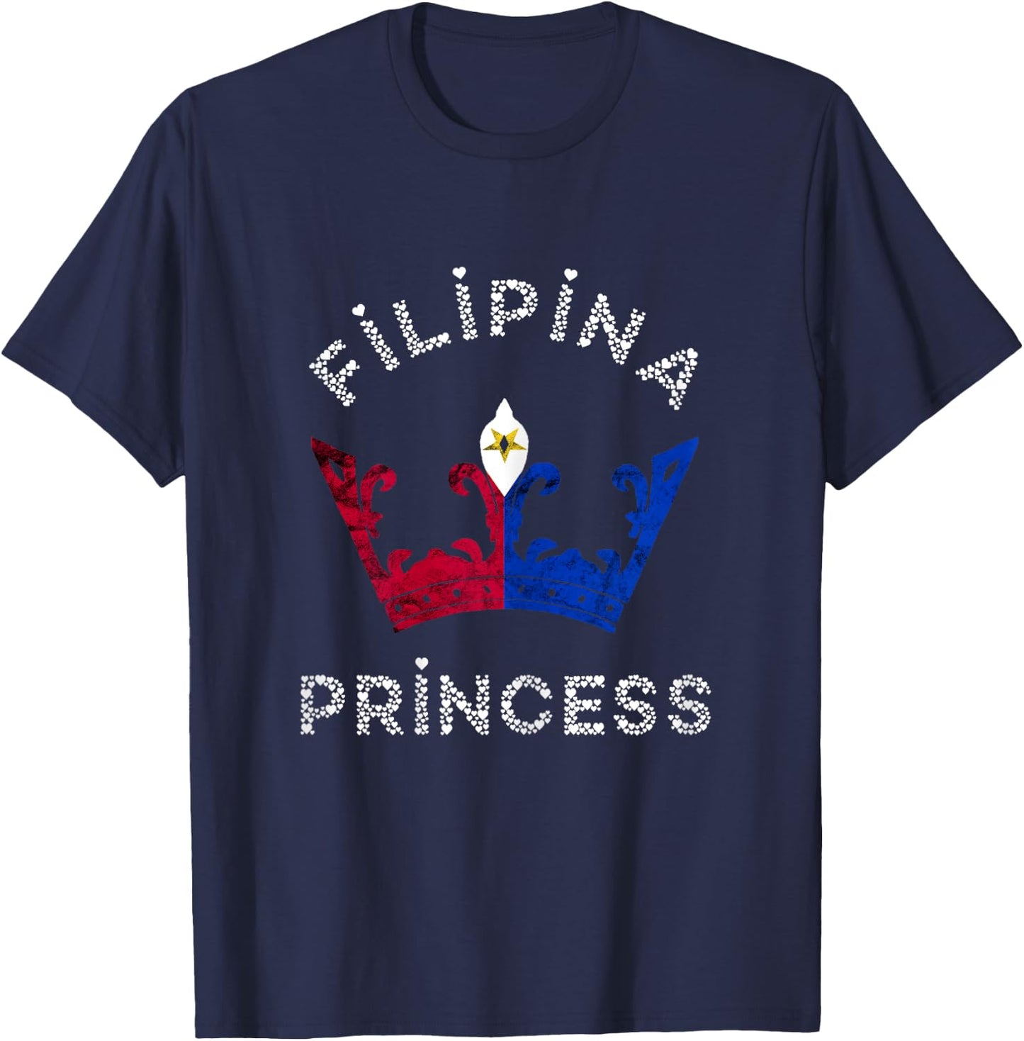Philippines Filipina Princess Crown Pinay Filipino Pride T-Shirt - T-Shirt | Navy