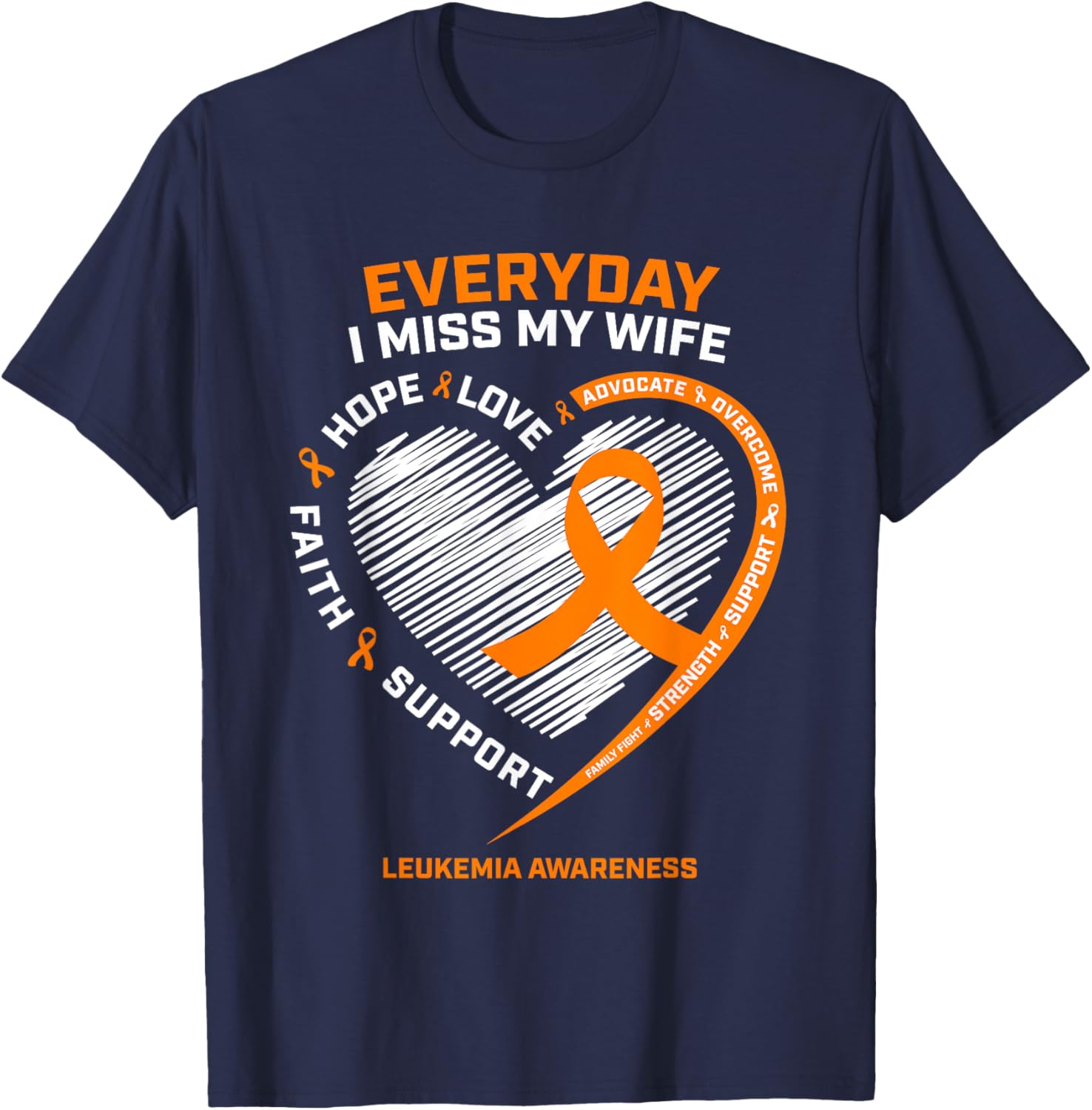 Loving Memory In Remembrance Of My Wife Leukemia Awareness T-Shirt - T-Shirt | Navy
