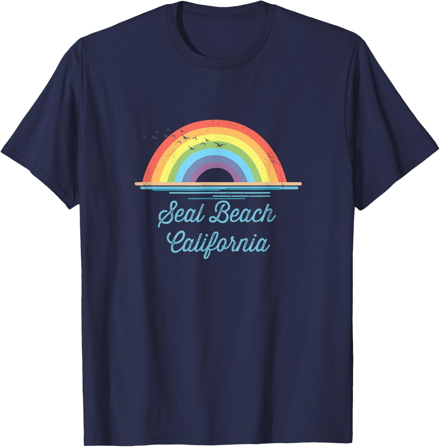 Seal Beach California Souvenir Graphic T-Shirt - T-Shirt | Navy