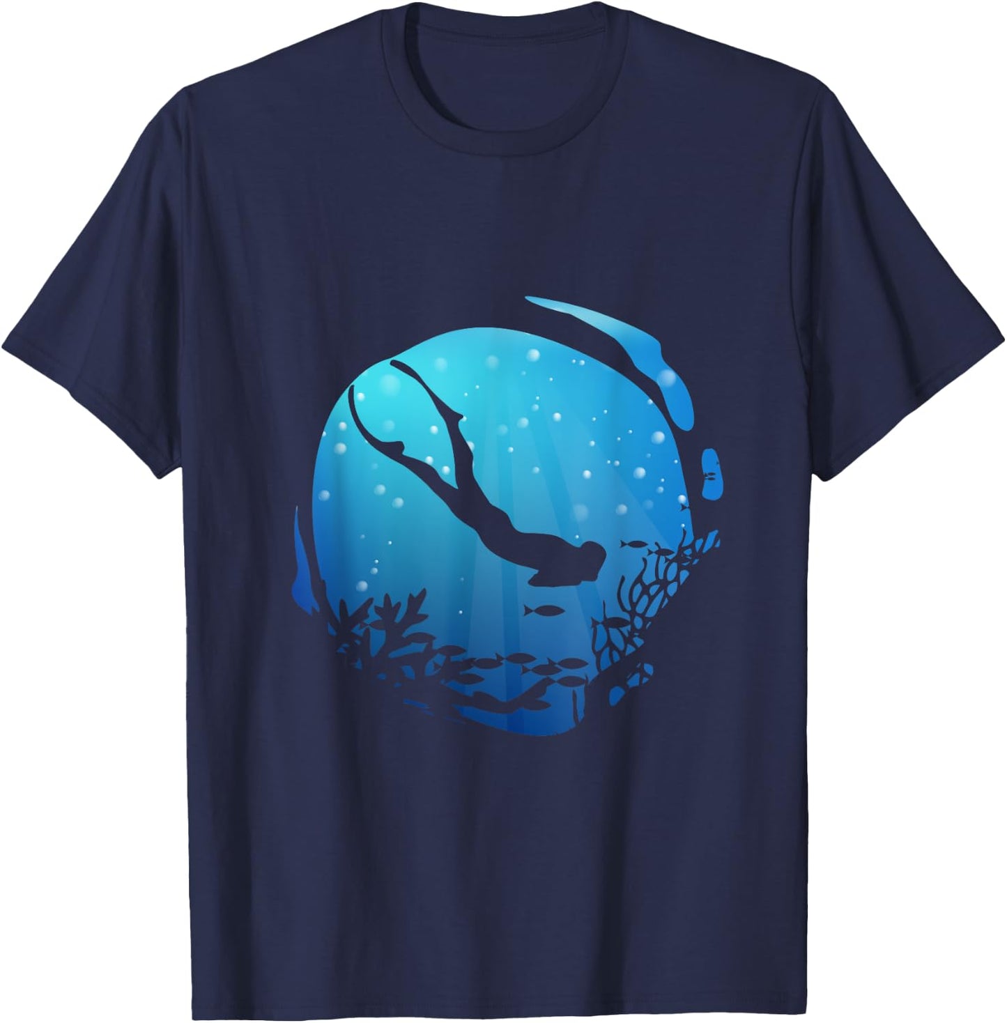 Free Diving Freediving Apnea Spearfishing Skin Dive T-Shirt - T-Shirt | Navy