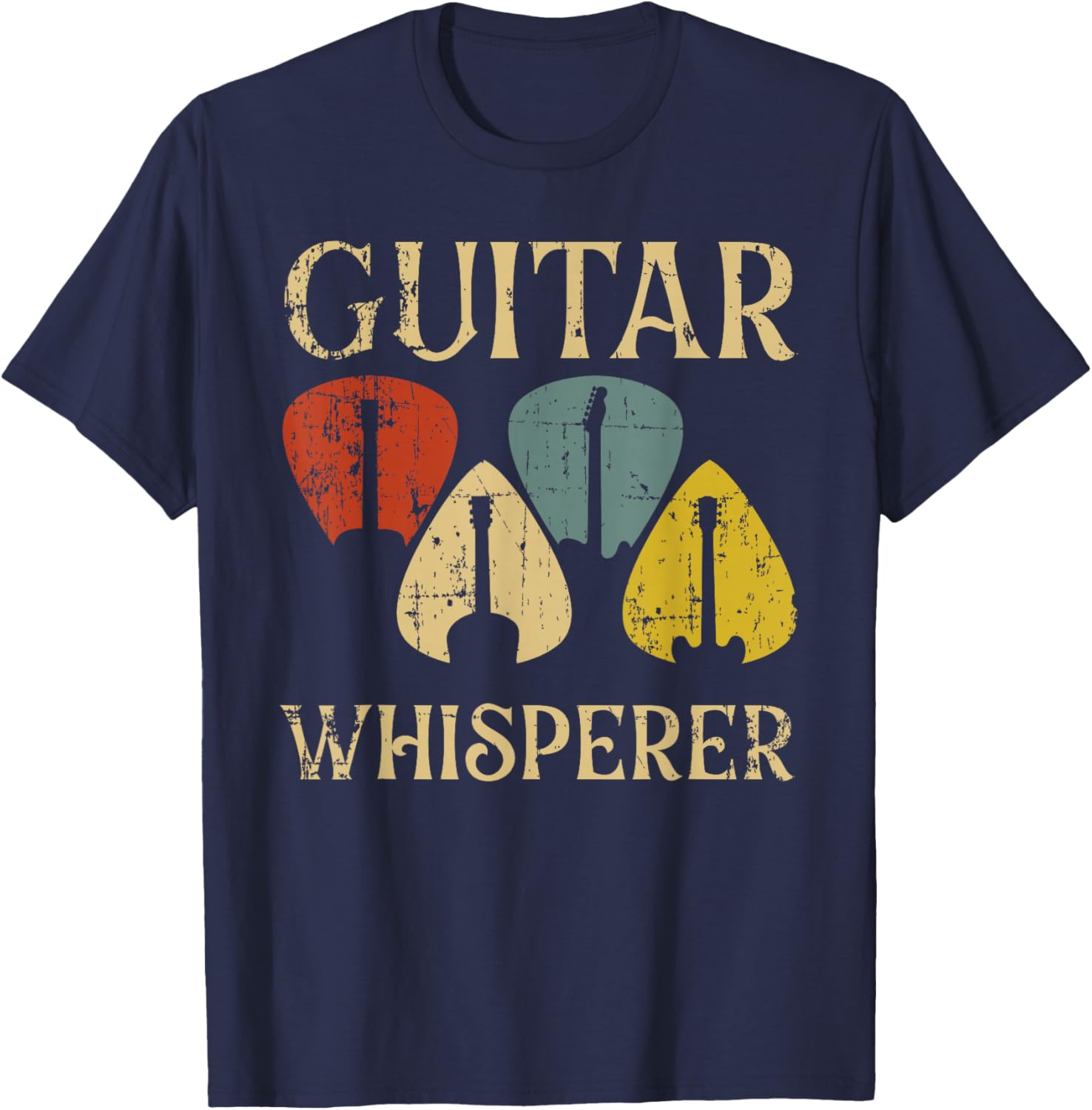 Guitars Whisperer Funny Guitarist Music Lover Gift Men Women T-Shirt - T-Shirt | Navy