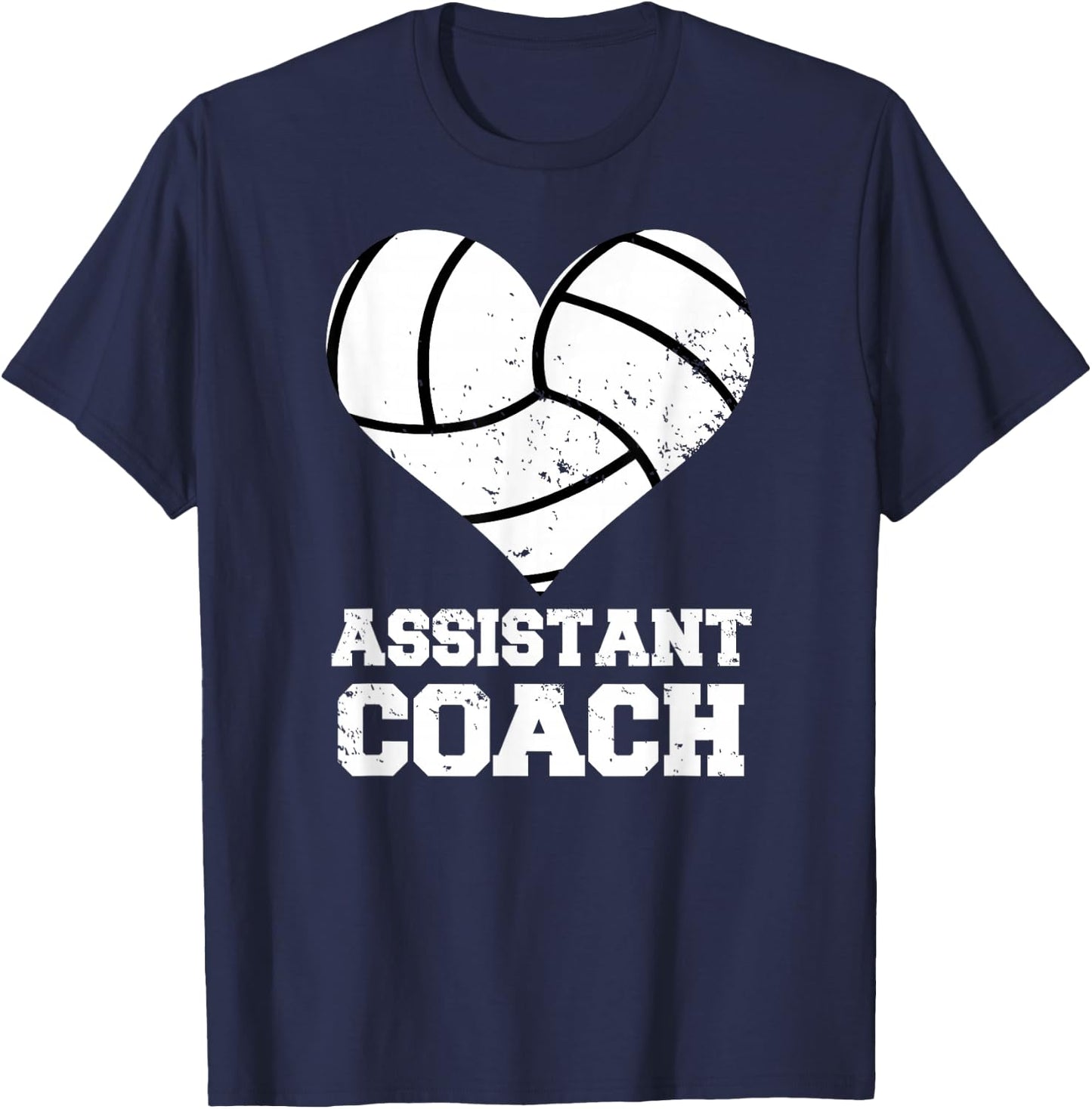 Assistant Volleyball Coach Heart Funny Assistant Coach T-Shirt - T-Shirt | Navy