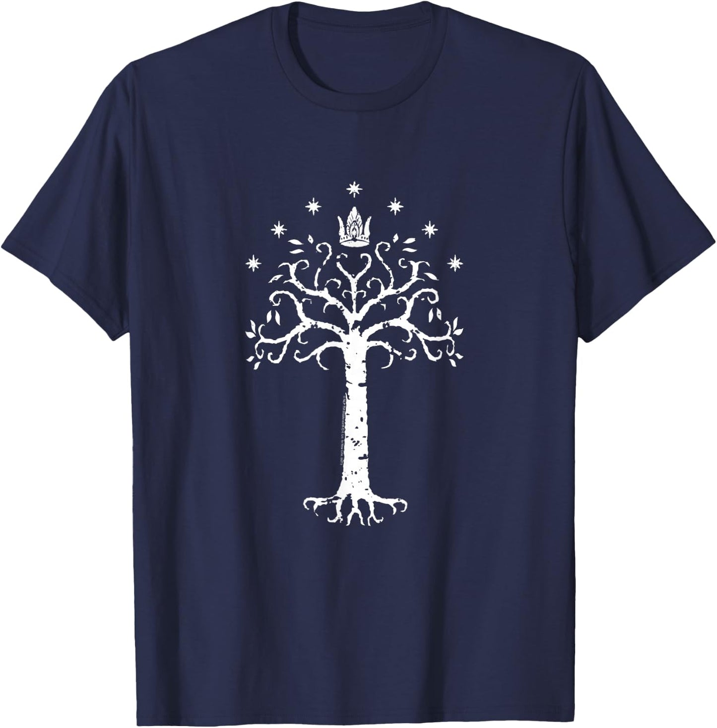 The Lord of The Rings Gondor Tree Illustration Fantasy Movie T-Shirt - T-Shirt | Navy