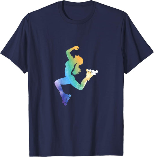 Skating Skateboard Snow Skiing Winter Sports Hobby Tournament Skiing Girl Power Strong Woman Ace T-Shirt - T-Shirt | Navy