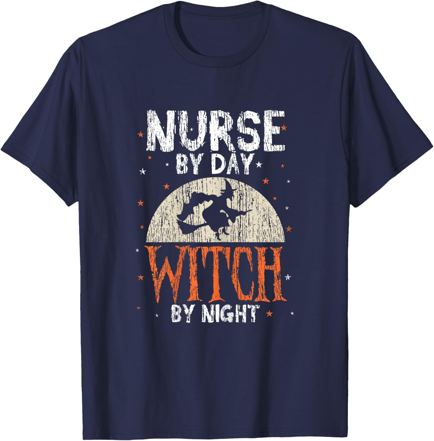 Nurse By Day Witch By Night Halloween Party Outfit T-Shirt - T-Shirt | Navy