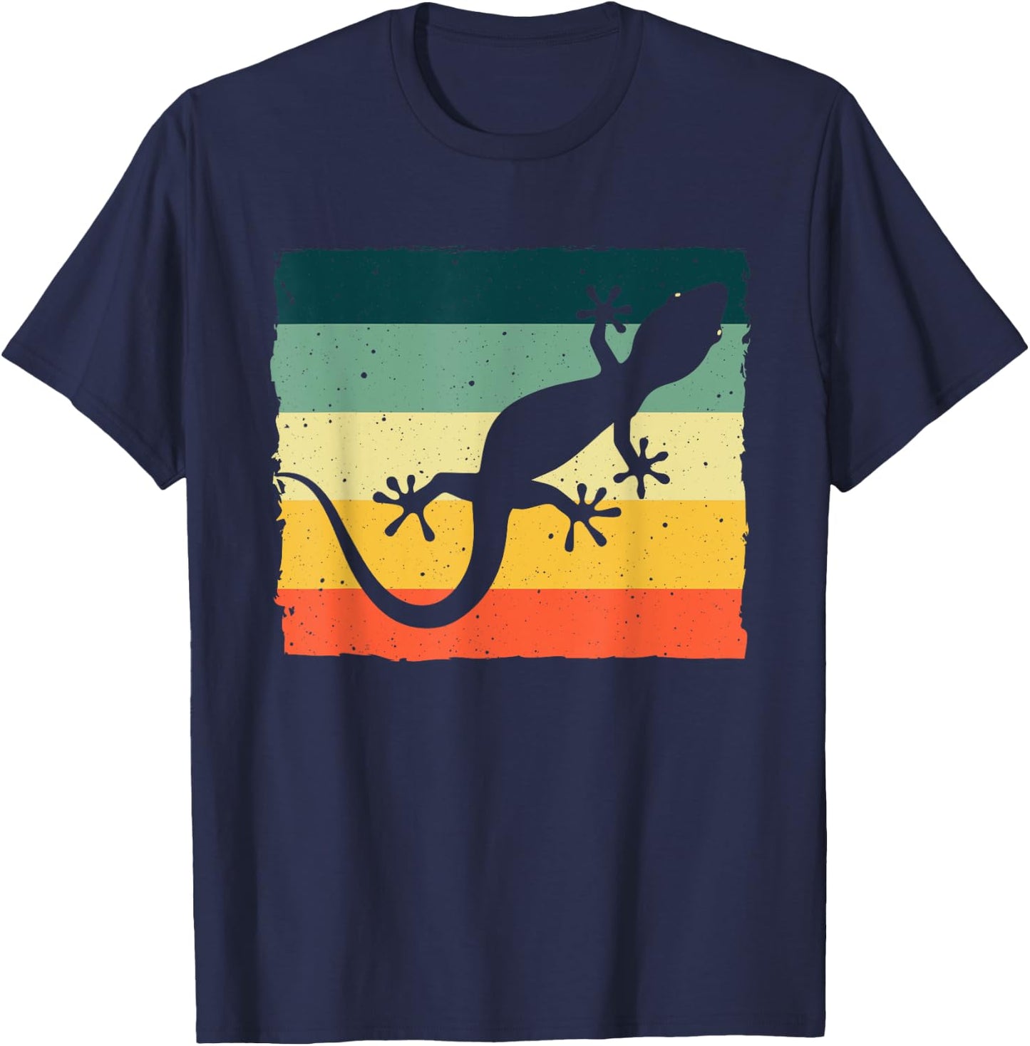 Cool Lizard Women Boy Vintage Crested Leopard Gecko T-Shirt - T-Shirt | Navy