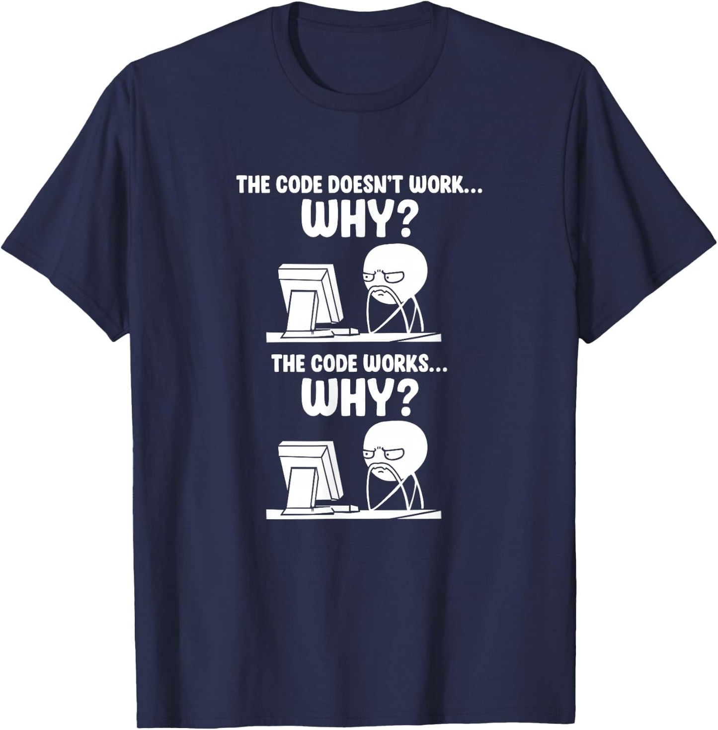 Computer Programmer Funny Programming Meme T-Shirt - T-Shirt | Navy