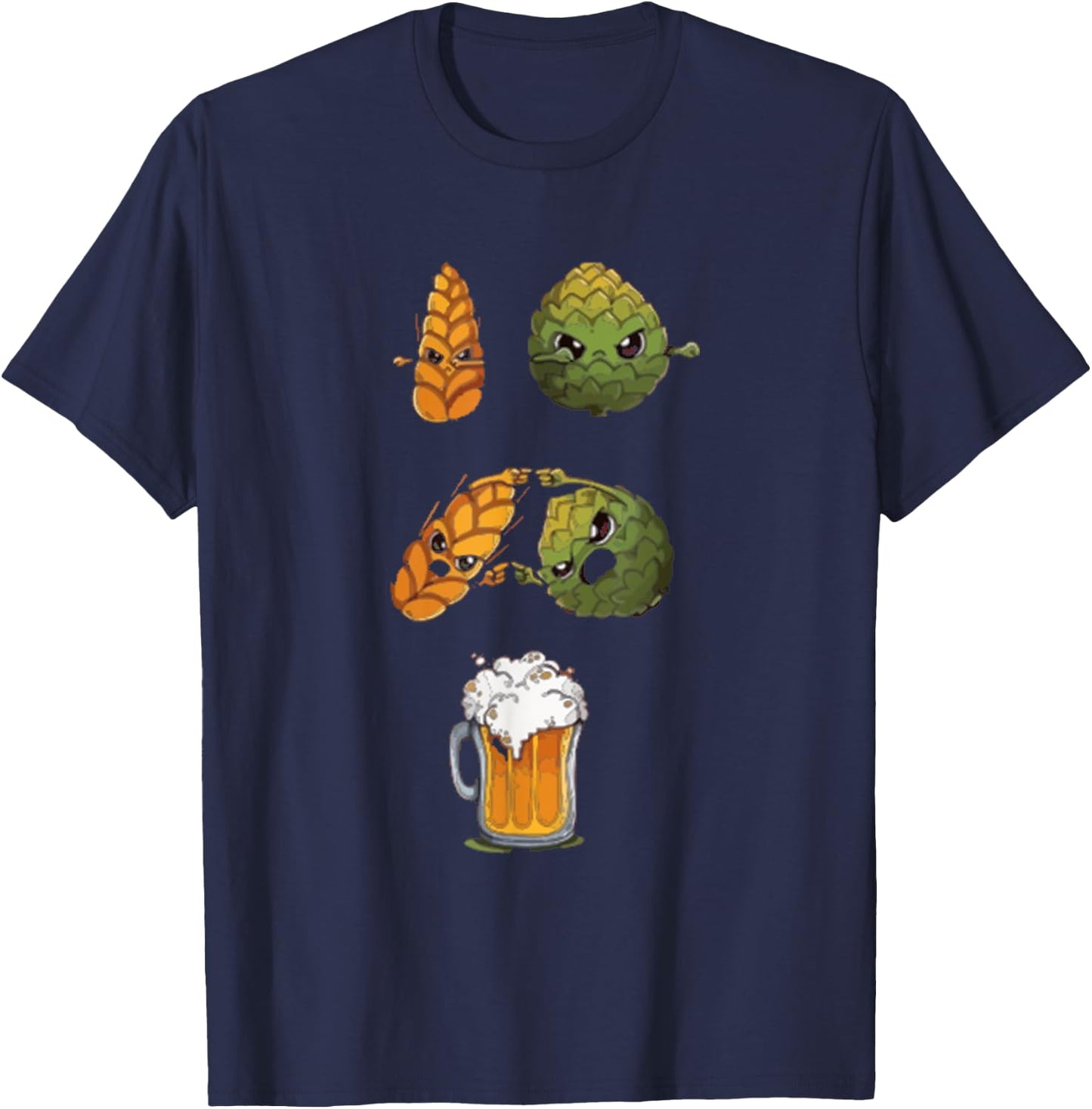 Vintage Hop Leaf Home Brewers & Lovers of Hoppy beer T-Shirt - T-Shirt | Navy