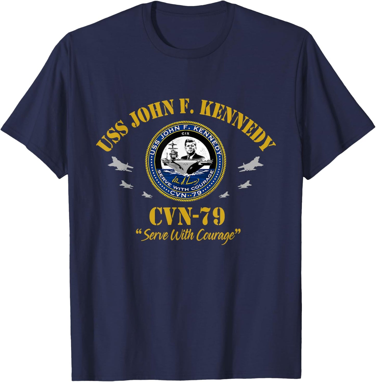 USS John F. Kennedy CVN-79 Aircraft Carrier Veteran Vintage T-Shirt - T-Shirt | Navy