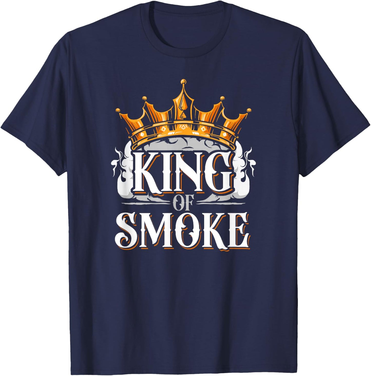 Cigar Smoking Vintage King Of Smoke T-Shirt - T-Shirt | Navy