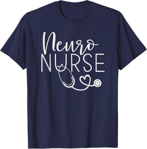 Cute Neuro Nurse Shirt - Neurology Nursing T-Shirt - T-Shirt | Navy