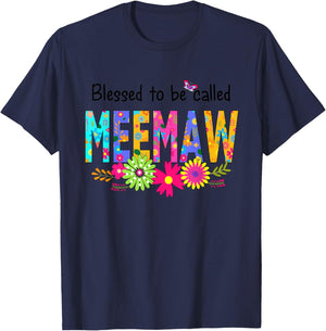 Blessed To Be Called Meemaw Shirts T-Shirt - T-Shirt | Navy